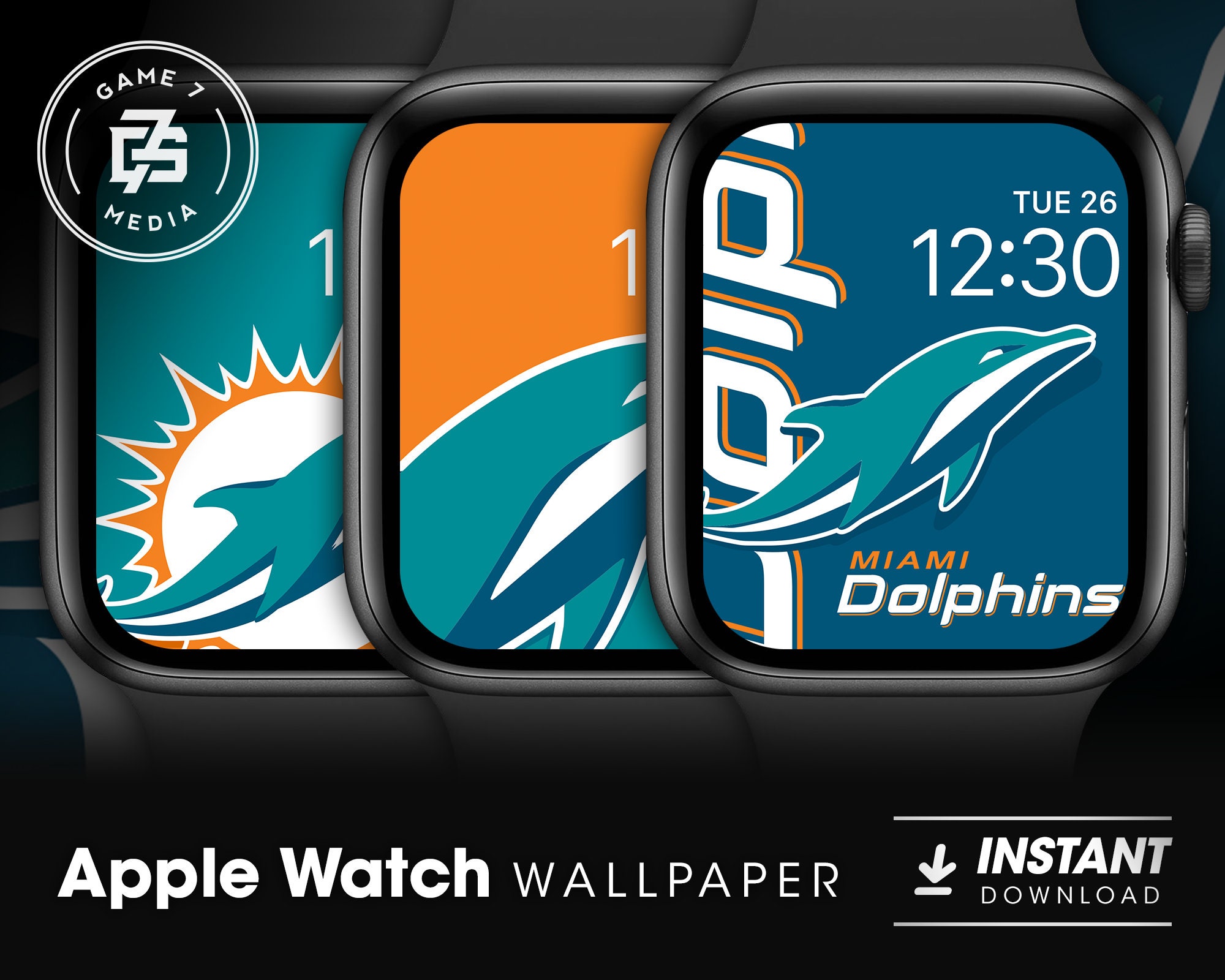 Miami Dolphins Football NFL Apple Watch Wallpaper Background - Etsy