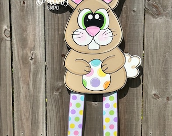 Ribbon Leg Bunny Easter Door Hanger: Spring Decor