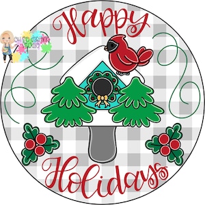 TEMPLATE | Door Hanger Template | Christmas Template  Christmas | Holiday Round | Winter Template | Winter