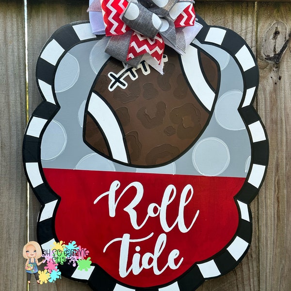 Door Hanger | Wreath Attachment | Football Door Hanger | Football | Roll Tide | Bama