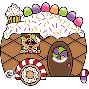 Gingerbread Camper Door Hanger Template (Digital Download)
