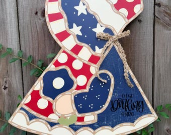 Patriotic Holly Hobbie Door Hanger/Attachment: Sun Bonnet Sue Door Hanger/Attachment