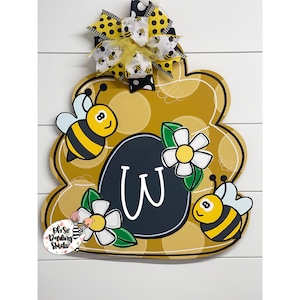 Door Hanger | Wreath Attachment | Spring | Spring Door Hanger | Bee Hive | Bee Hive Door Hanger | Bee Hive Wreath Attachment | Summer