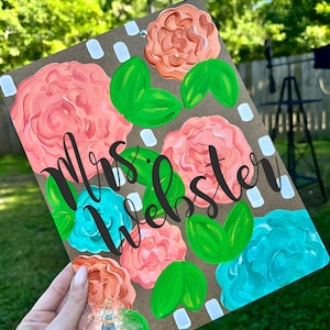 Clipboard | Teacher Clipboard | Painted Clipboard | Teacher Appreciation Gift | Teacher | Gift | Floral Clipboard | Personalized Gift