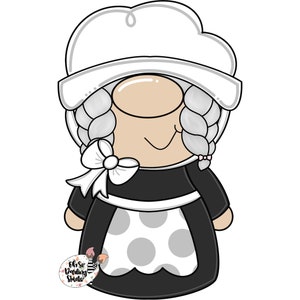TEMPLATE | Door Hanger | Thanksgiving | Pilgrim | Gnome | Pilgrim Girl