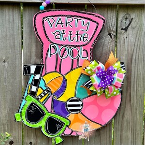 DOOR HANGER, Summer Door Hanger, Summer Float Door Hanger, Pool Party Sign, Summer, Pool Party
