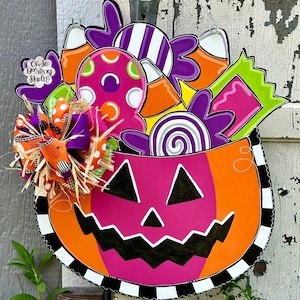 Door Hanger, Attachment, Halloween Door Hanger, Trick or Treat Door Hanger, Cute Halloween Door Hanger