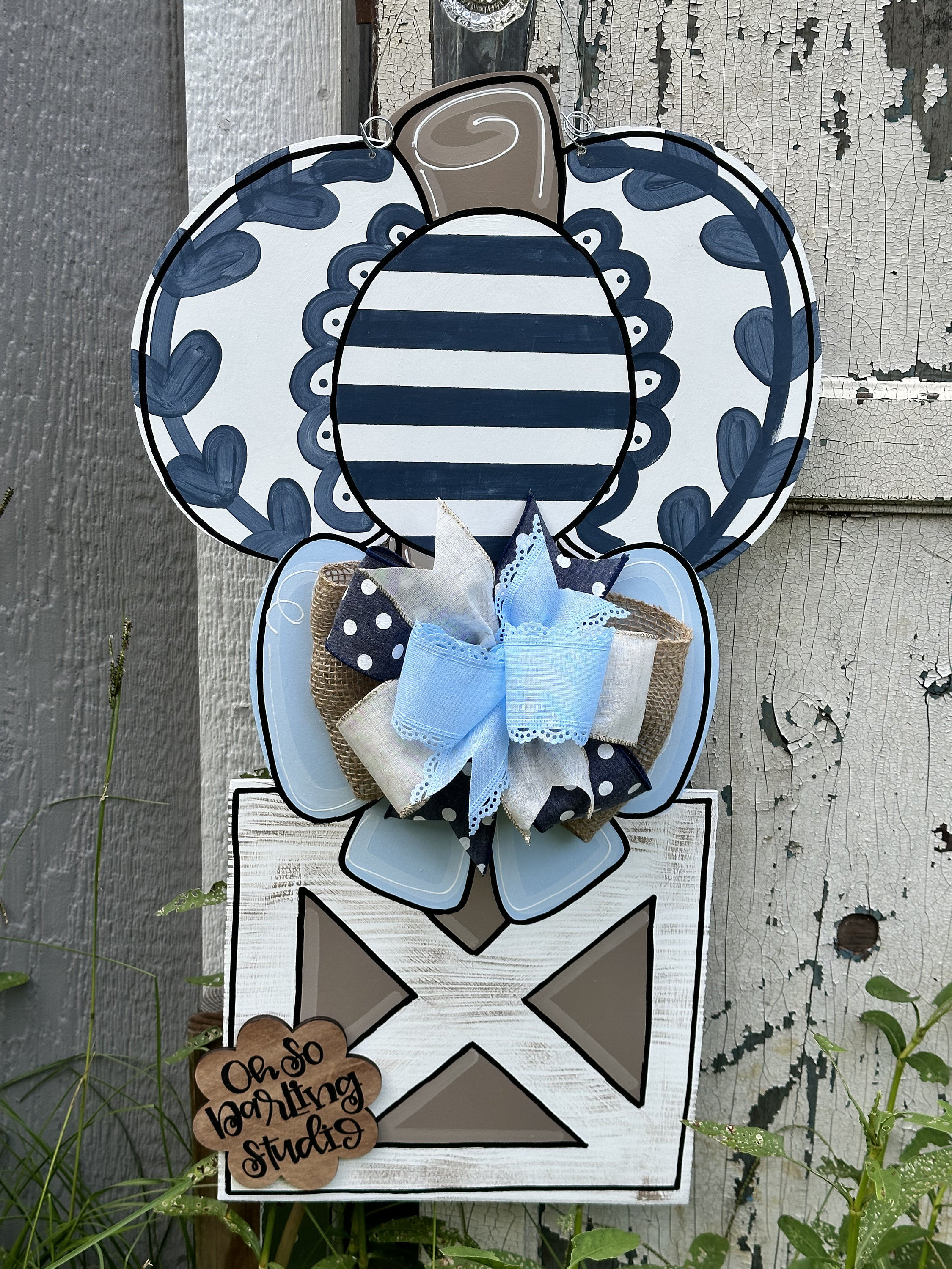 DOOR HANGER, Chinoiserie Pumpkin Door Hanger, Fall Door Hanger, Fall Chinoiserie, Chinoiserie Door Hanger, Chinoiserie Decor