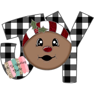 Gingerbread &#39;Joy&#39; Template: Christmas DIY Craft (Digital Download)