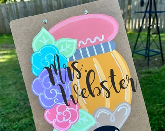 Clipboard | Teacher Clipboard | Painted Clipboard | Teacher Appreciation Gift | Teacher | Gift | Personalized Gift | Pencil Clipboard