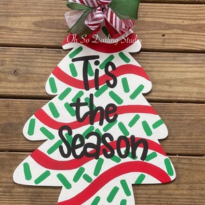 Door Hanger | Wreath Attachment | Christmas Tree Cake Door Hanger | Christmas Tree | Christmas Door Hanger | Christmas Tree Cake