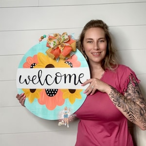 Spring Door Hanger, Spring Wreath Attachment, Spring Flower Door Hanger, Flower