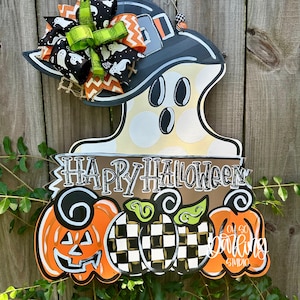 Door Hanger, Attachment, Halloween Door Hanger, Ghost Door Hanger, Cute Halloween Door Hanger, Pumpkin Door Hanger