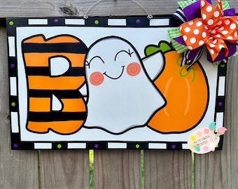 Door Hanger, Attachment, Halloween Door Hanger, Ghost Door Hanger, Cute Ghost Door Hanger, Boo Door Hanger