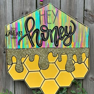 Door Hanger, Spring Door Hanger, Honey Door Hanger, Bee Door Hanger, Summer Door Hanger