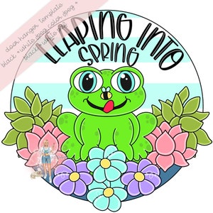 TEMPLATE | Door Hanger Template | Spring Template | Frog Template | Frog Template | Floral Template | Spring  | Floral | Frog Door Hanger