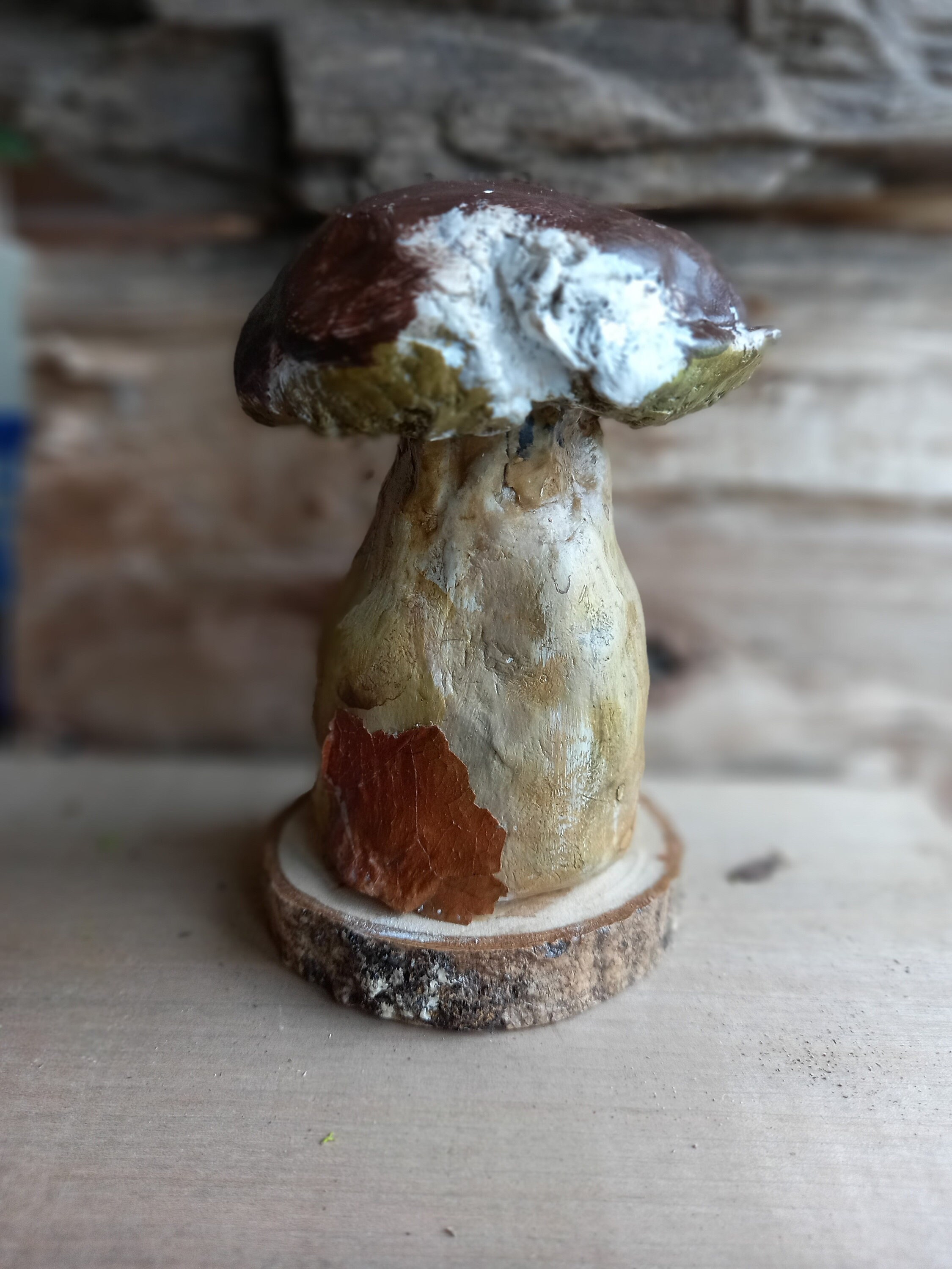 Cèpe en Argile Décoratif