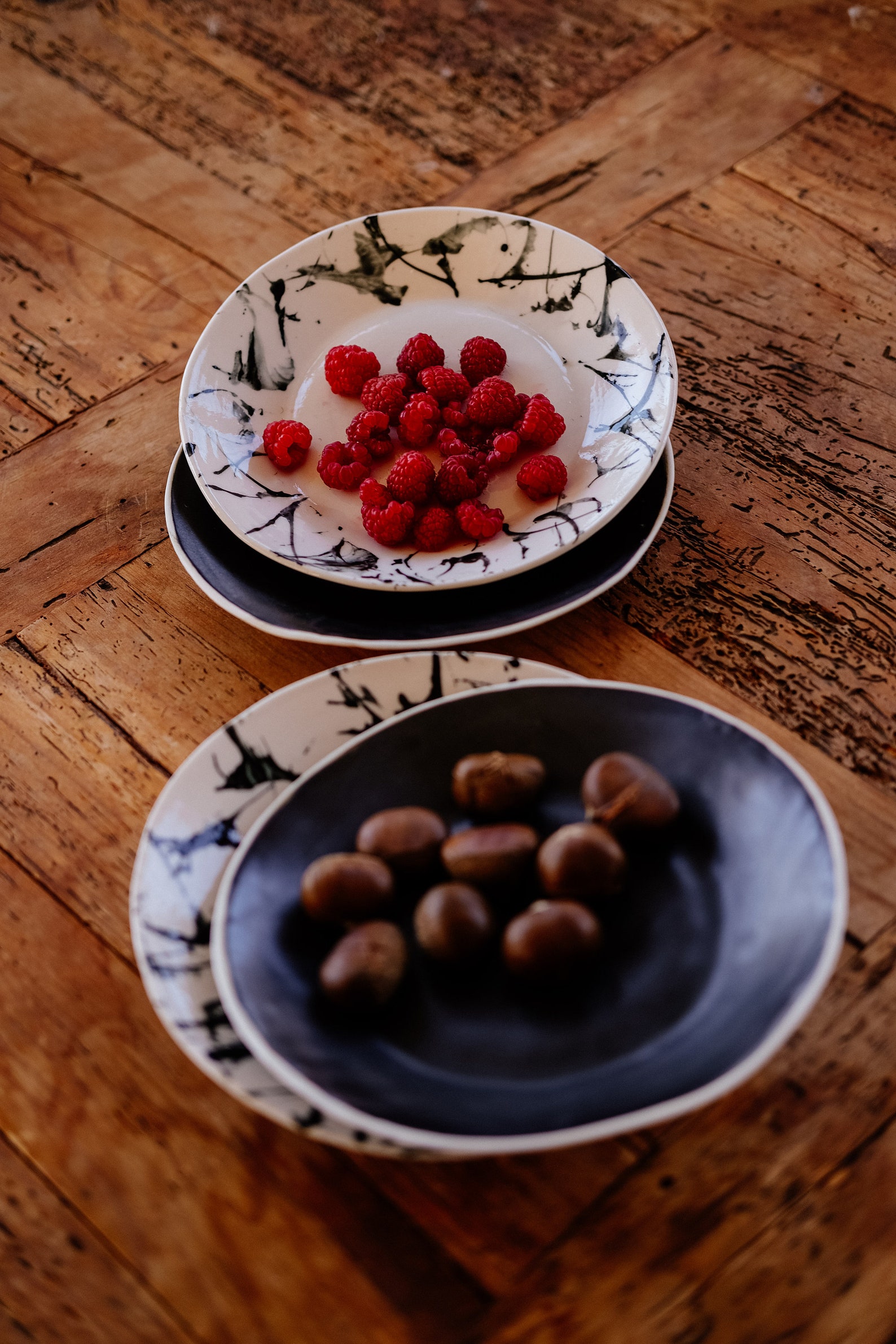 Contemporary Black and White Dessert Plates Modern Porcelain Etsy