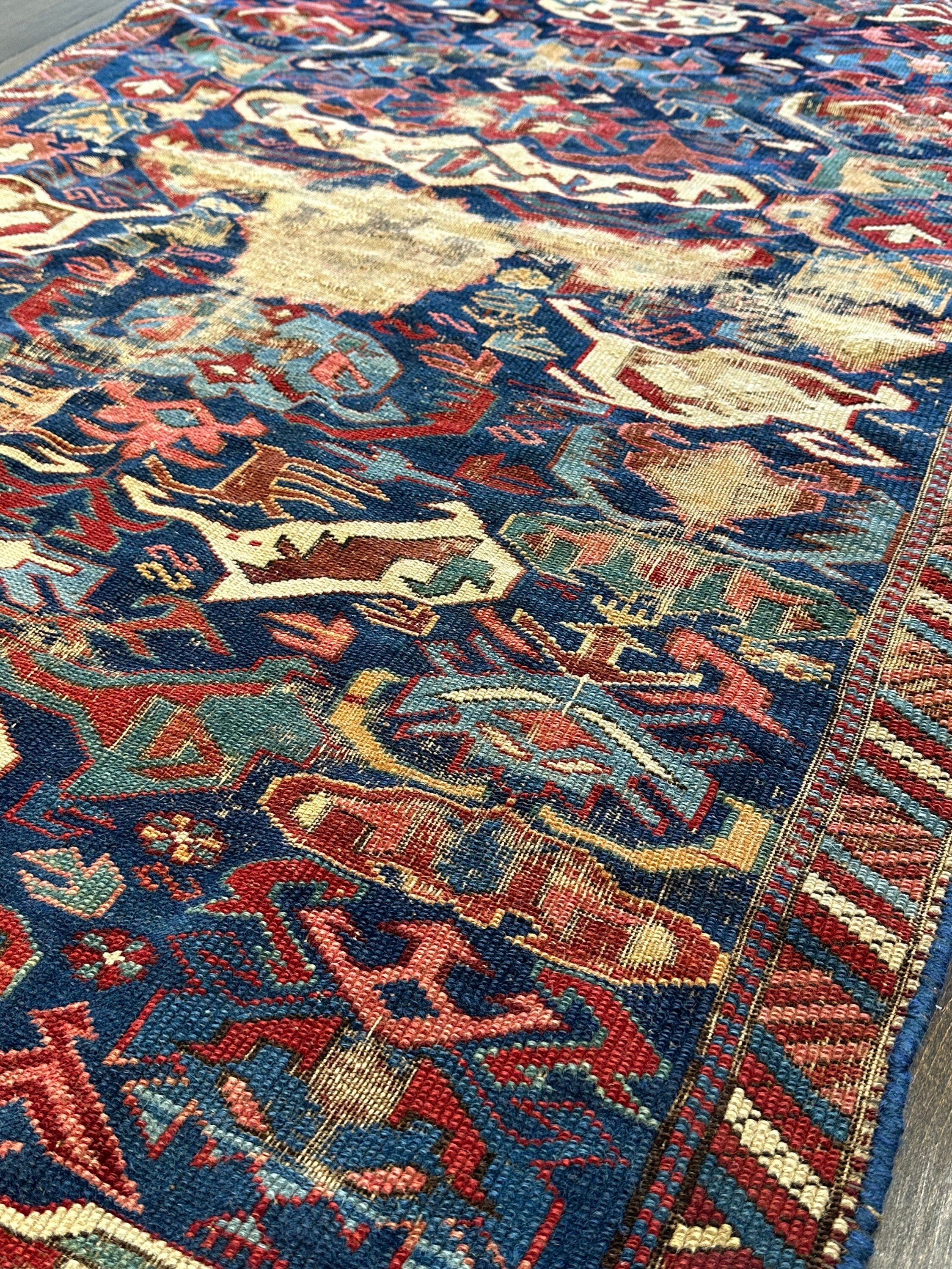 Antique Caucasian Bidjov Rug Circa 1900 3’6x4’6 Distressed - Etsy