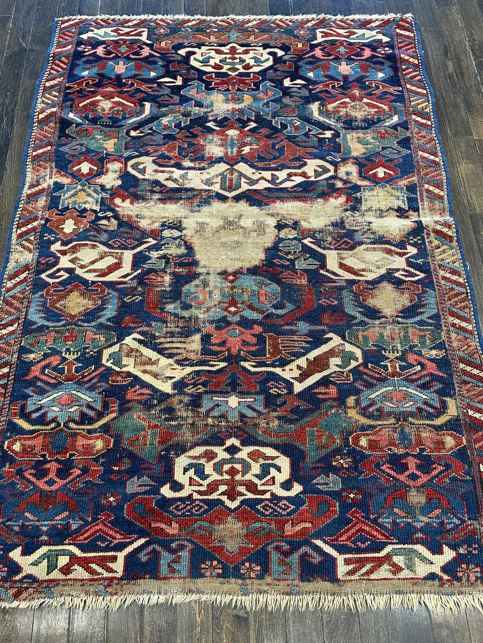 Antique Caucasian Bidjov Rug Circa 1900 3’6x4’6 Distressed - Etsy