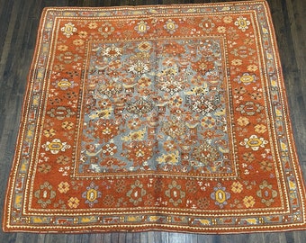 Antique Spanish Oushak Carpet circa 1930 8’2”x 7’6”