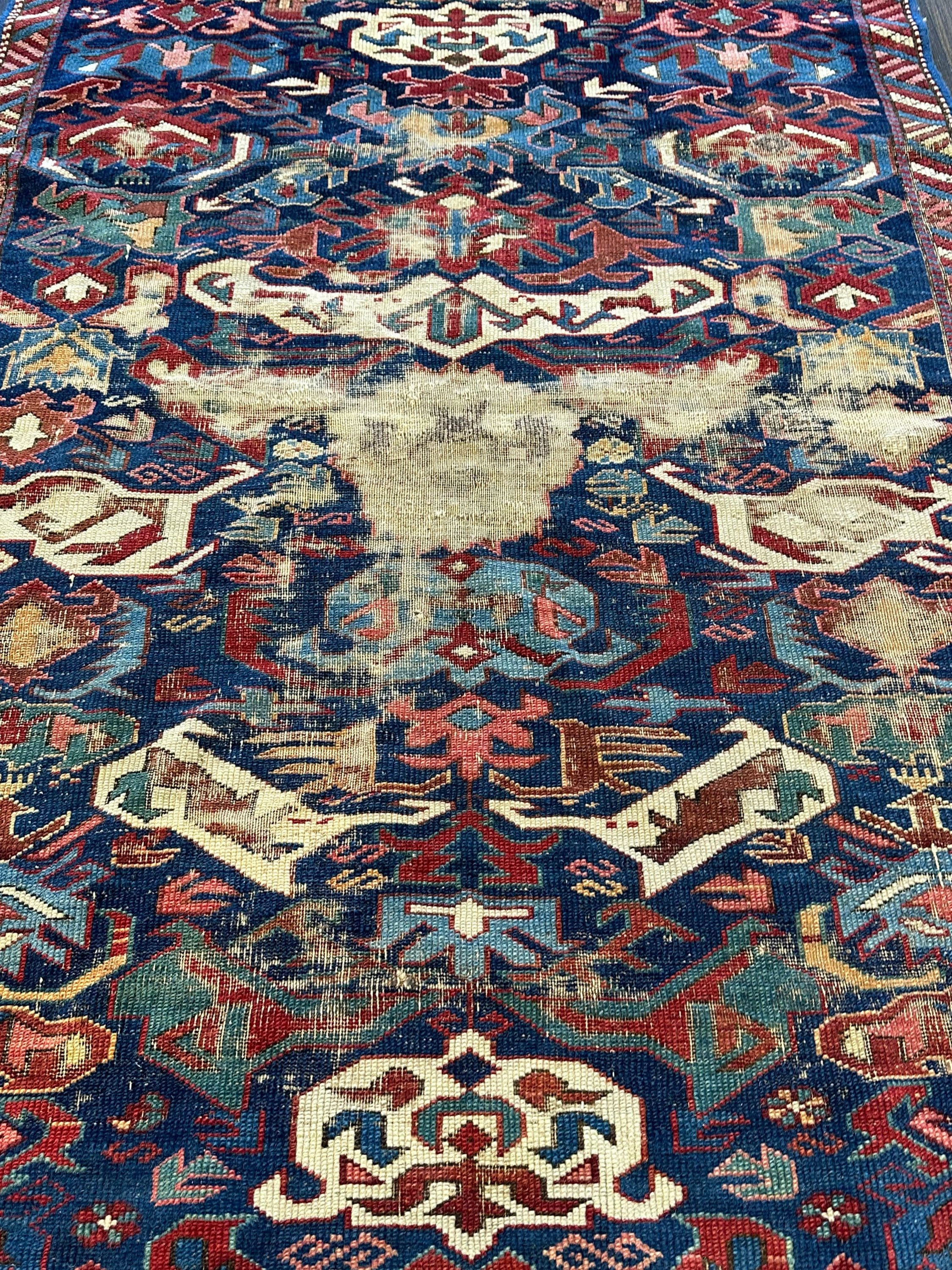 Antique Caucasian Bidjov Rug Circa 1900 3’6x4’6 Distressed - Etsy