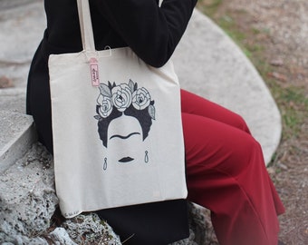 Borse di tela di cotone Tote Bag riutilizzabile della spesa della spesa borse di stoffa alla moda del fiore per lartigianato Happy
