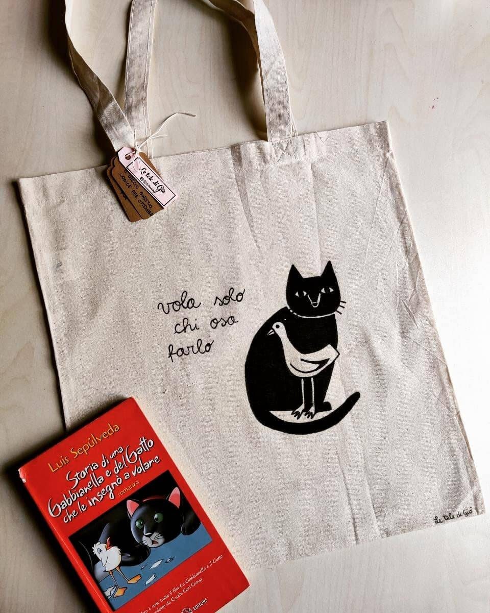 Tote bag vintage carino gattino gatto shopping panno borsa riutilizzabile  borsa della spesa borsa borsa a tracolla : .it: Casa e cucina