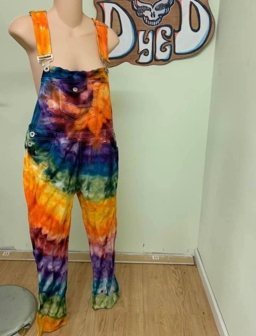 Noogadyed Custom Made Tie Dye Overalls Etsy