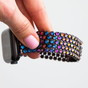 apple watch band, colorful iwatch Band, luxury watch band, Samsung Galaxy band, dazzling iband, rainbow bling band, multicolor watch strap