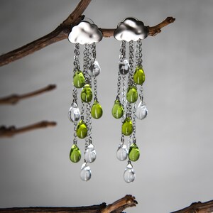 Peridot green glass teardrop earrings, drop peridot earrings,teardrop, bohemian earrings,olive earrings,funky abstract earrings,best selling