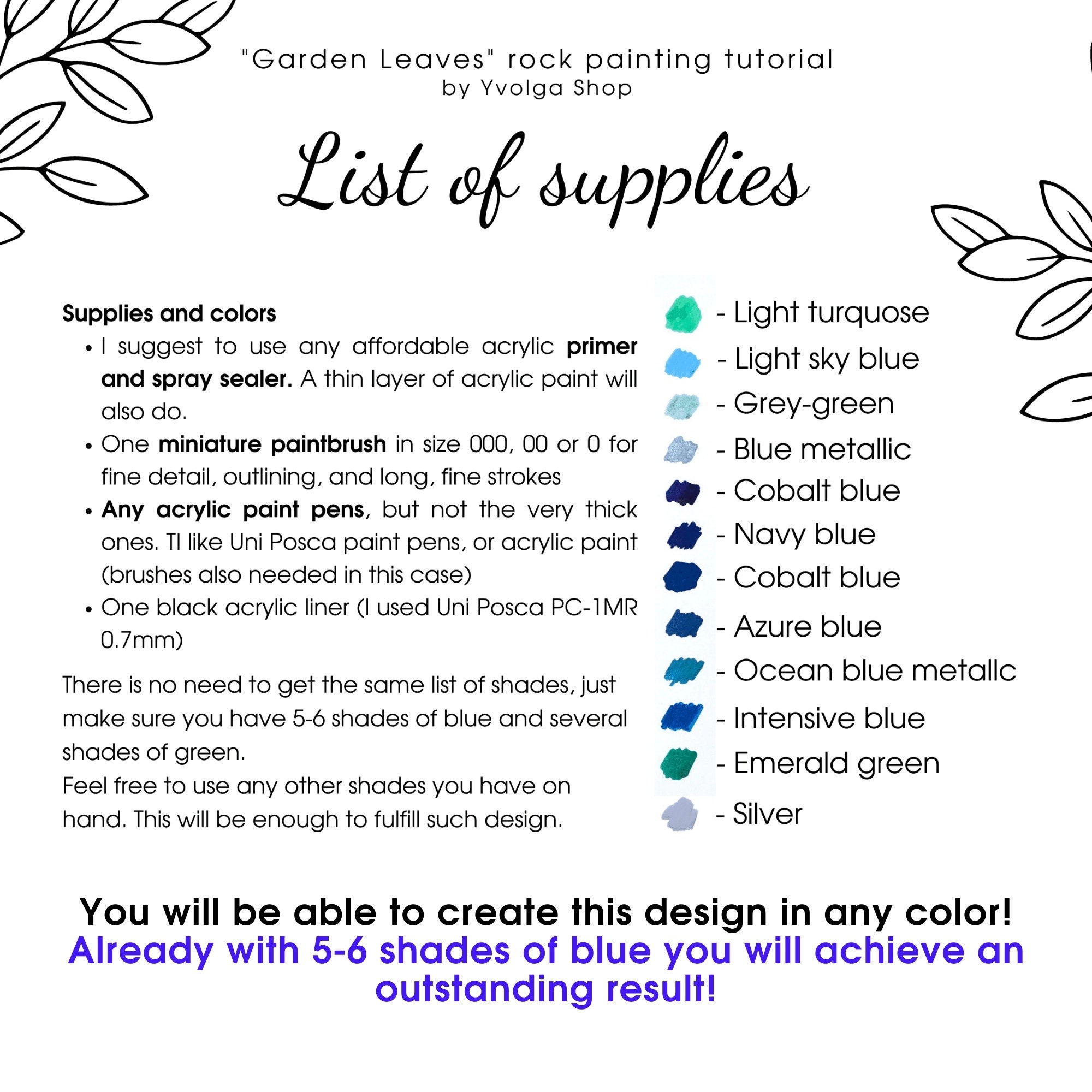 Rock Painting Tutorial Printable Tutorial Hand Painted - Etsy