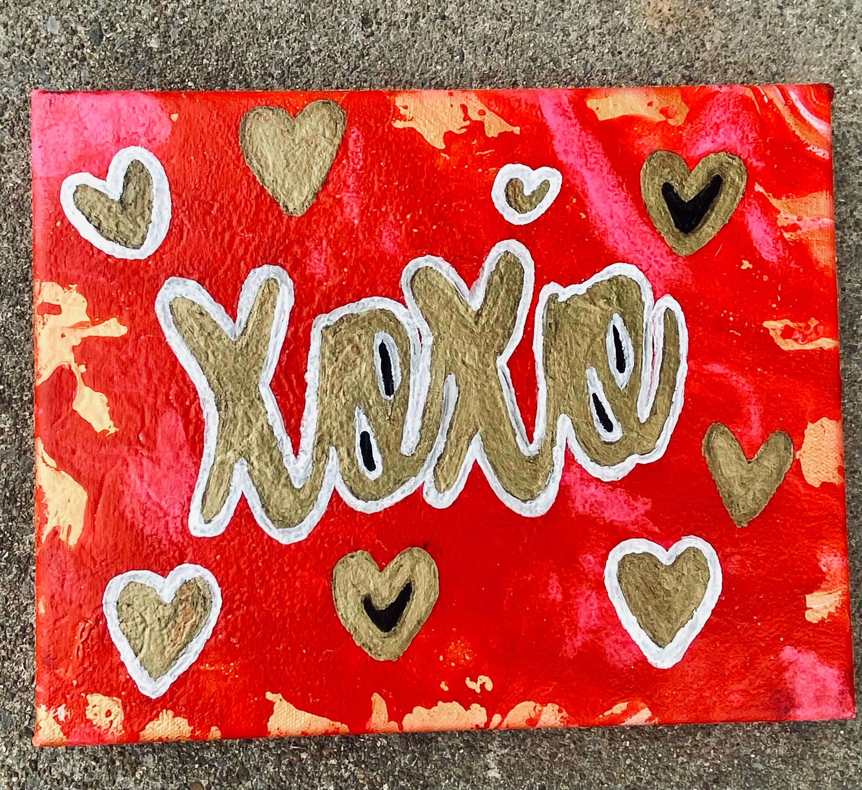 XOXO Valentine Pour Paint Canvas Etsy