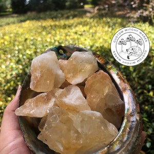 Raw Citrine + White Sage +  Palo Santo Trio; Crystal Set; Witchy Decor; Cottagecore Decor
