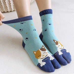 Tabi Socks Two Finger Socks Japanese Style Unisex Cotton Toe - Etsy
