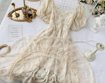antique white lace dress