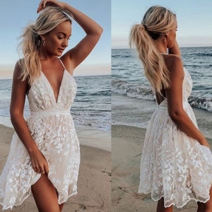 womens white boho dress