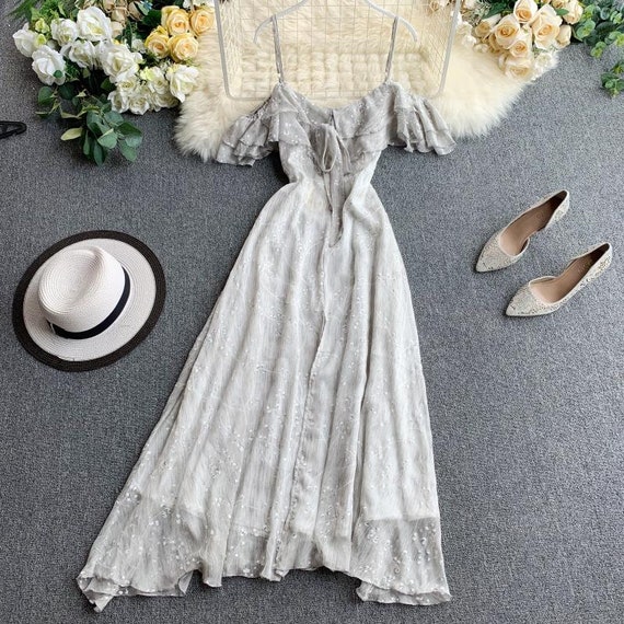 mid length backless dress