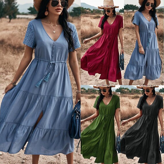 Fashion V Neck Tassels Drawstring Lower 