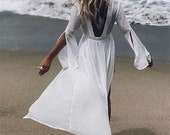 Boho style long dress women beach summer dresses beach cover up white maxi dress vestidos de festa (ONE SIZE)