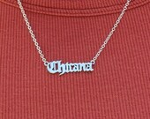 Sterling Silver Chicana Nameplate Necklace