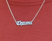 Sterling Silver Chicana necklace | Chicana Nameplate | Silver Chicana Jewelry