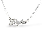 Sterling Silver Dyke necklace | Dyke Nameplate | Silver Dyke Jewelry