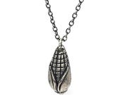 Sterling Silver Corn Necklace | Handmade Sand Casted Corn Pendant | ROOT BOUND Maiz