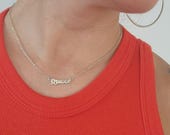 Sterling Silver Queer Nameplate Necklace
