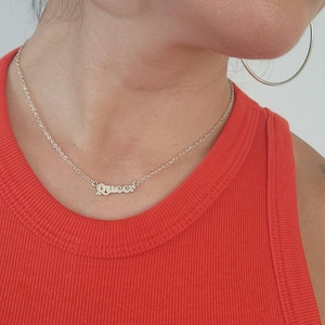 Sterling Silver Queer Nameplate Necklace