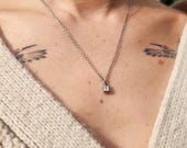 Sterling Silver Corn Kernel Necklace: Sand Casted Maiz Pendant