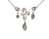Sterling Silver Three Sisters Vine Necklace: Corn, Bean, Squash Seeds