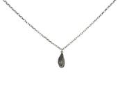 Sterling Silver Pumpkin Seed Necklace: Sand Cast Pepita Pendant