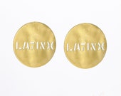 Latinx Round Brass Stud Earrings